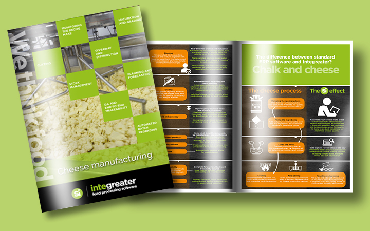 Image of SI's market leading cheese make and processing software brochure
